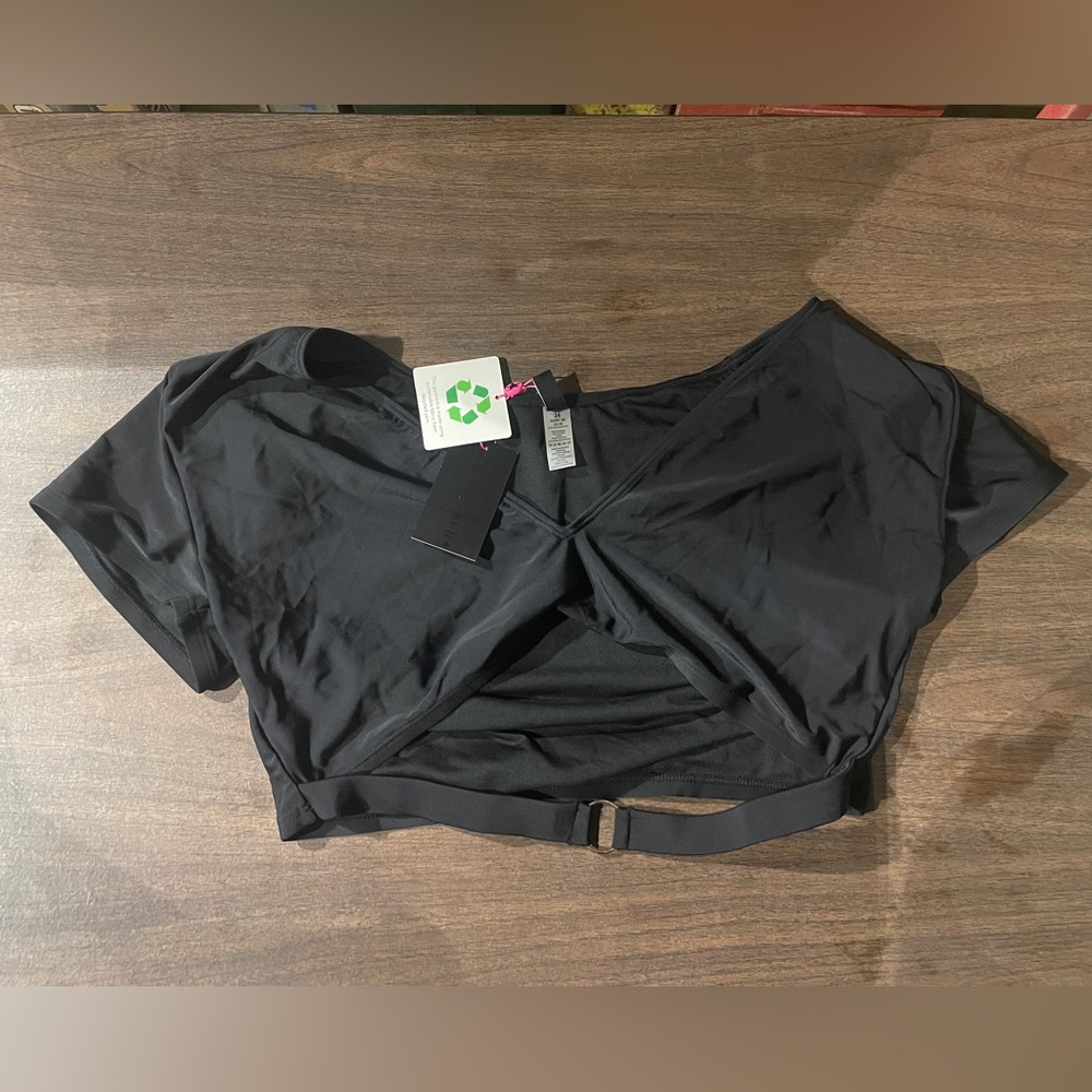 NEW TAGS South Beach Plus Size Black Bathing Suit Swimwear Combo 2X US20 & US18 - Picture 2 of 11